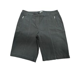 IZOD Golf Womens Black Bermuda Shorts Size 12 Stretch Performance 10" Inseam